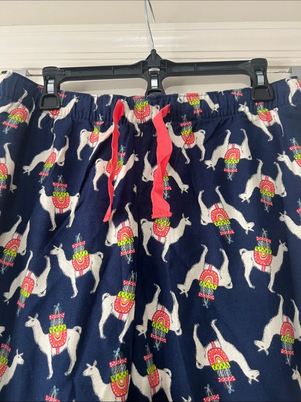 Old Navy Navy Camel Print Pajama Bottoms with Pink Drawstring